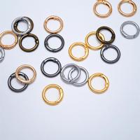 Mousqueton rond en alliage de zinc avec anneau à ressort, boucle métallique, porte-clés, clip pour sangle de sac, crochet de suspension, vente en gros
