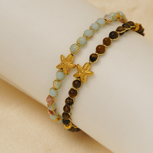 Zogxin Colorful Agate <b>Bracelet</b> Women's Heart Star Charm Beaded Jewelry Gift Fashion <b>Bracelets</b> - Product Image 2