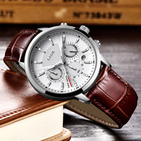 Montre LIGE pour homme, montre de sport en cuir, montre militaire pour homme, montre à quartz chronographe, montre masculine, Relogio Masculino
