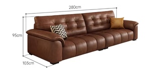 Sofá de Cuero en Oferta, Sofá de Salón Moderno y Minimalista con Resorte de Látex, Juego de Sofás Desmontables y Lavables, <span class=keywords><strong>Muebles</strong></span> de Alta Calidad - Product Image 5