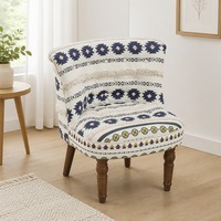 Großhandel Boho-Akzentstuhl für Hochzeiten, Kantha Patchwork Sessel, Einzelsofa, Rustikale Zeremonienmöbel, Baumwolle, Holzbeine, Maßanfertigung