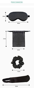 Conjunto de máscaras de ojos <span class=keywords><strong>con</strong></span> logotipo personalizado, sombreado, buen sueño, viaje, satén, máscara de ojos para <span class=keywords><strong>dormir</strong></span> <span class=keywords><strong>con</strong></span> bolsa y pelo Scrunchy - Product Image 6