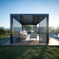 Pergola automatique télécommandée avec toit à lames motorisé en aluminium