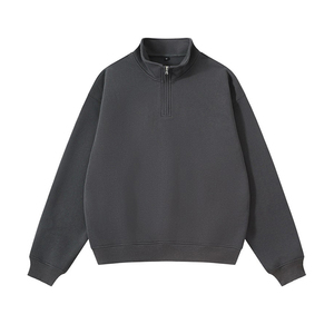 Sudadera Casual de Estilo Urbano con Media Cremallera, Holgada, para Otoño, de Manga Larga, Tejido de Punto, con Capucha - Product Image 6