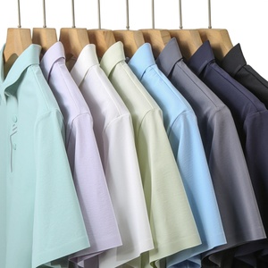 Polo d'été sans couture en soie glacée avec revers, chemise promotionnelle brodée et imprimée, chemise culturelle, tenue de travail, logo personnalisé. - Product Image 3