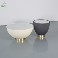 Maison de luxe Foshan ensemble de table centrale Table basse en cuir minimaliste ensemble de tables basses rondes de style moderne pour le salon