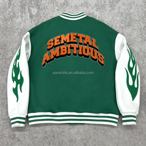 แจ็กเก็ตเบสบอลผ้ากำมะหยี่ปักลายหรูหราแจ็กเก็ตเบสบอลผ้าฟลีซโอเวอร์ไซส์สำหรับผู้ชาย - Product Image 2