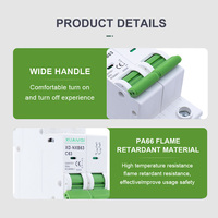 XUANQI AC 2P 32A 230/400V~ 50HZ/60HZ Mini Circuit Breaker MCB C45 Tipe C Plastik PA66 Kapasitas Pemutus 4.5kA untuk Penggunaan Rumah Tangga