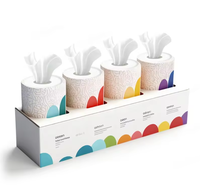 Boîte à mouchoirs pour voiture, design abstrait blanc, 2 plis, écologique, design tendance pour la décoration intérieure de la voiture et les voyages