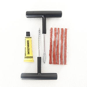 طقم أدوات إصلاح الإطارات طراز A8 من تولون، أدوات ختم مجوفة بمقبض على شكل حرف T، أدوات من الفولاذ الكربوني، لاصق مطاطي، سدادات إصلاح لإطارات السيارات/الدراجات النارية - Product Image 2