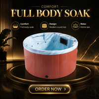 Baignoire intelligente de style américain en acrylique avec chauffage à température constante, massage par bulles et ondes, spa multi-personnes