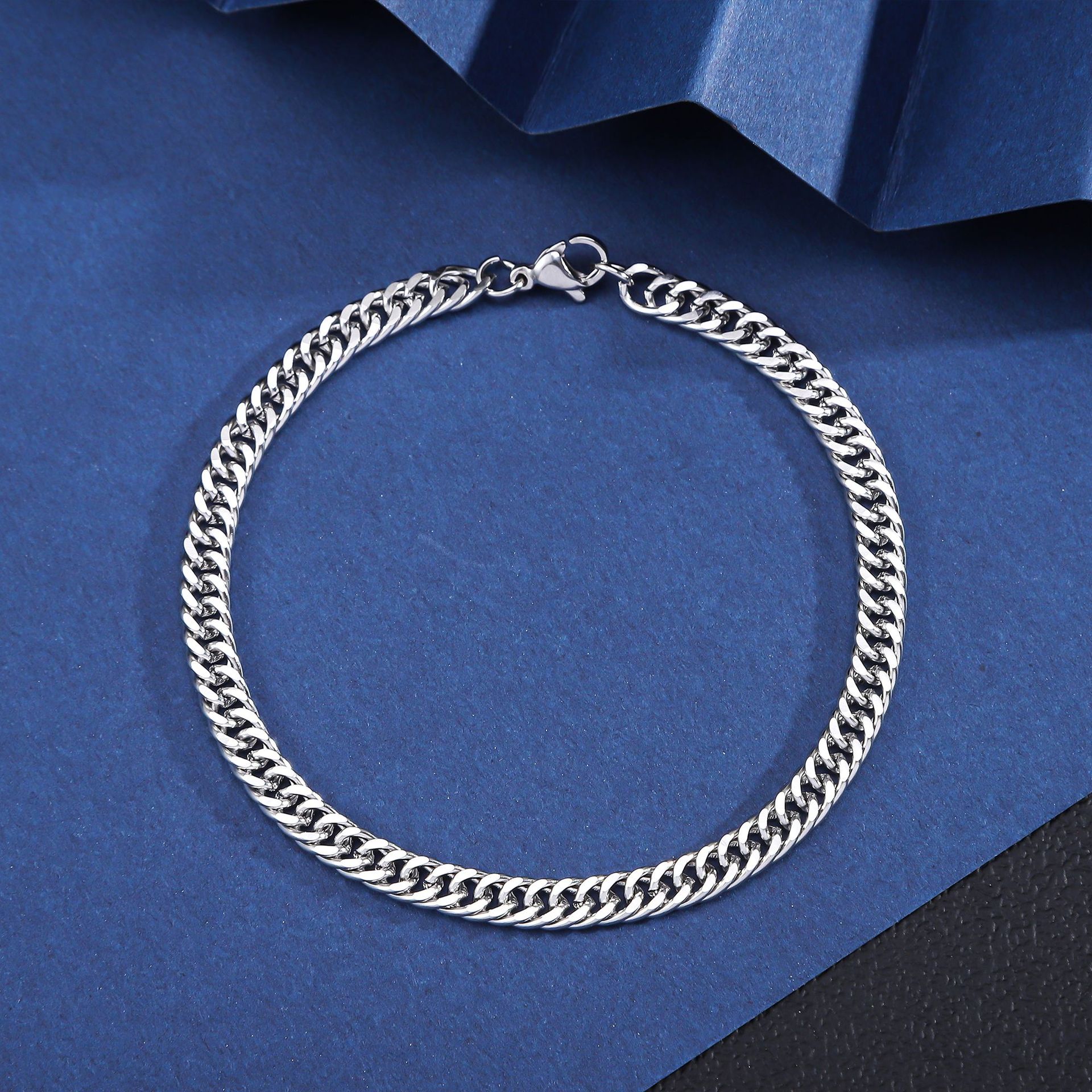 Bracelet double tissage, double poli [largeur 5 mm]
