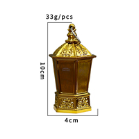 Lanterne décorative de style islamique Ramadan, hexagonale, sans flamme, en argent et or, de luxe, pour la décoration de la maison, en plastique, religieuse