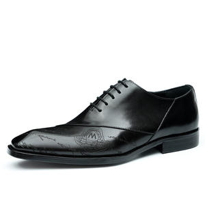 Chaussures habillées à bout carré pour hommes - Tige en cuir véritable - Lacets à la pointe - Bout fermé - Antidérapantes - Respirantes - Décontractées - Pour affaires et mariages - Product Image 5