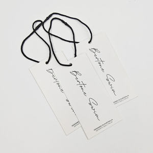 Etiquetas Colgantes de Papel de Lino Ecológicas Personalizadas al por Mayor para Ropa, Zapatos y Bolsos, Acabado en Relieve con su Logotipo, Marca INFFY, Forma Cuadrada - Product Image 6