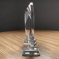 Neelpure 188715 – Trophée populaire en cristal à motif laurier, personnalisable, pour ornement de bureau