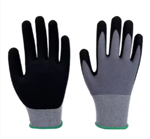 加密技术高柔性灰色尼龙材料丁腈哑光涂层手掌强力抓地力安全耐磨手套 - Product Image 6