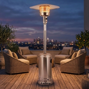 Meilleur prix : <span class=keywords><strong>Chauffage</strong></span> au gaz par infrarouge commercial, mobile, extérieur, en acier inoxydable, à effet flamme, pour terrasses et espaces extérieurs - Product Image 1