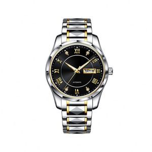 Montres mécaniques en or Moissanite en gros pour hommes, montres automatiques avec date, montre-bracelet lumineuse, montre étanche - Product Image 6