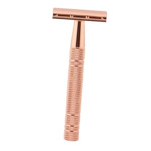 Customised Packaging Zero Waste Wet <b>Shaver</b> Rose Gold Black Metal Razor Stainless Steel Blade Double Edge Blade <b>Face</b> Body Trend - Product Image 1