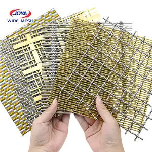 outdoor gold brass metal spiral stainless steel building elevator decorative woven wire mesh sheet panel curtain