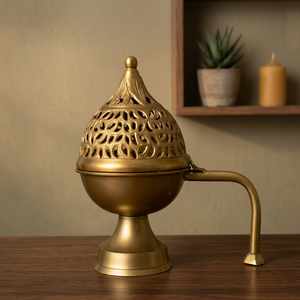Soporte de dhoop de latón de calidad superior, Pooja Mandir tradicional para quemador de incienso, templo del hogar, regalo espiritual Aarti para religiosos - Product Image 2