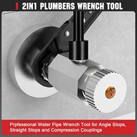 Kit de clés d'angle pour outils de plomberie, extracteur de manchons de compression 3 pièces, clé de robinet à 4 voies, outil de dépose de ferrules en acier allié