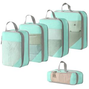 Ensemble de 5 sacs de rangement de voyage extensibles, cubes de compression pour valises, organisateurs de vêtements - Product Image 4