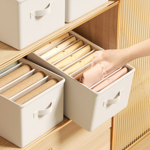 Clothing Storage <b>Box</b> Fabric Compartmentalized <b>Foldable</b> With Dividers For Wardrobe Drawer Bedroom Organization - Product Image 3