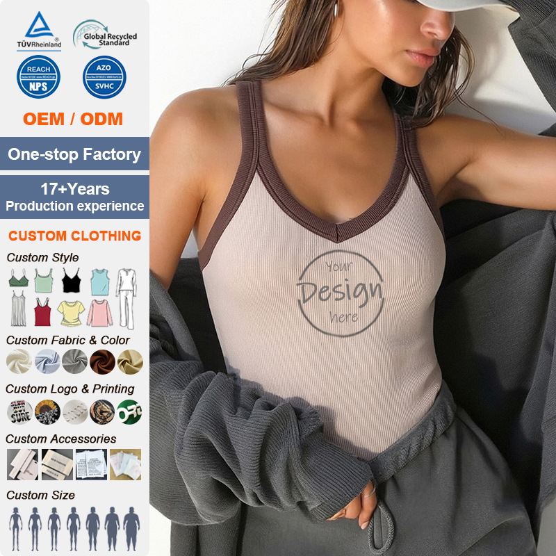 Custom Women's Tank Top Summer Slimming Camisole Top Built-in Bra Protective Fast Sampling Factory Direct Women's Clothing