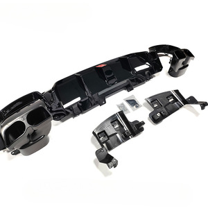 Diffuseur ABS avec embouts d'échappement et supports Lèvre de pare-chocs arrière pour Benz Classe GLE W166 GLE 450 GLE63 <span class=keywords><strong>AMG</strong></span> Sport SUV 2015-2020 - Product Image 2