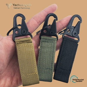Tactical Waterproof Adjustable Heavy Duty Nylon Key Ring Holder Belt Keeper & MOLLE <b>Hook</b> Carabiner for Outdoor EDC - Product Image 4