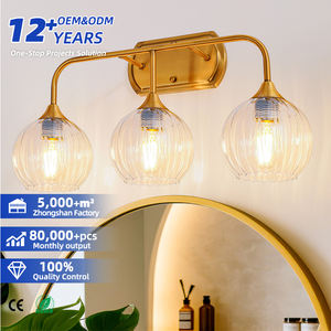 Lumières de salle de bain en cristal de taille et de couleur personnalisées, noir or, 3 lumières, luminaires au-dessus du miroir, éclairage mural en cristal - Product Image 1