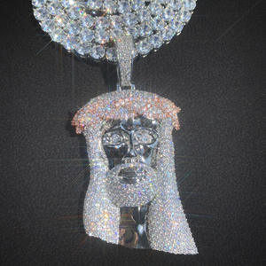 Collana con Ciondolo Personalizzato Gesù Cristianismo Hip Hop, Placcata Oro 18k con Zirconi, Gioielli alla Moda per Uomo - Product Image 3