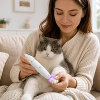 Tondeuse Électrique Portable pour Poils d'Animaux avec Lumière d'Inspection UV, Faible Bruit, USB-C, pour Chats et Chiens, Usage Domestique, Coffret Cadeau