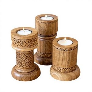 Rustic Wooden Handmade Tealight <b>Candle</b> Holder for Home Decor-Birthday <b>Gift</b> Eco-Friendly & Customizable - Product Image 1