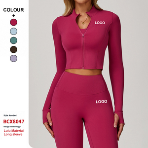 <span class=keywords><strong>Veste</strong></span> personnalisée de haute qualité à fermeture éclair pour la course à pied en plein air <span class=keywords><strong>veste</strong></span> de yoga fitness à manches longues <span class=keywords><strong>veste</strong></span> pour femmes vêtements de yoga à séchage rapide - Product Image 1