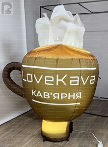 Tasse à café géante gonflable personnalisée avec logo LED pour la promotion des cafés, des magasins de boissons et des commerces en bord de route - Product Image 5