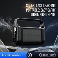 Nouvelles batteries externes solaires à charge rapide 22,5 W, 20000 mAh, chargeur portable avec 3 câbles intégrés et LED pour le camping en plein air et les situations d'urgence