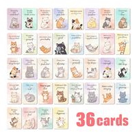 Paquete de 36: Nuevo Estilo Acuarela Transfronterizo, Lindos Dibujos Animados de Gatitos, Inspiradores y Positivos para Niños, Impresión Offset en Relieve