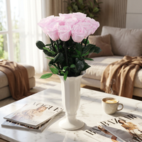 Décoration de table personnalisée, vase en céramique Aphrodite, fleurs naturelles réelles, plantes à longue tige, roses éternelles préservées