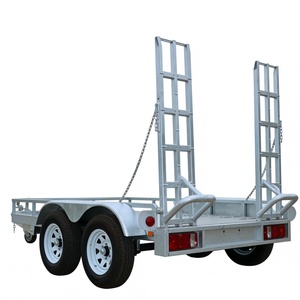 Remorque robuste à double essieu en acier Q235 avec rampes amovibles, capacité de charge de 3000 kg pour le transport d'excavatrices et de machines - Product Image 3