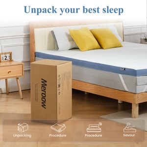 Colchón de Espuma Viscoelástica Meroow MT1 de 7.5cm, Talla Alemana, con Correas Ajustables, Envío desde Almacén en la UE - Product Image 2