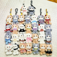 Porte-clés en peluche chat Saint-Valentin, chaton mignon avec lunettes en forme de cœur, breloque de sac, pendentif, poupée en peluche pour petite amie, adorable chat