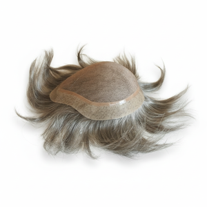 Tupé para <span class=keywords><strong>Hombre</strong></span> de Cabello Remy Indio de Alta Calidad 2026 con Cabello <span class=keywords><strong>Gris</strong></span>, 101% de Densidad, Nudos Duraderos - Product Image 3