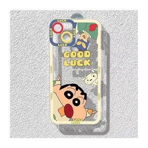 Angel Eye Cute Crayon Shin Chan Transparent Mobile Phone Case for iPhone 11 12 13 14 15 Pro Max Cute Anime Cover