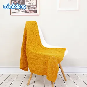 Mimixiong coperta in maglia per bambino Swaddle per divano letto ufficio Travelling campeggio coperta da 100*80cm