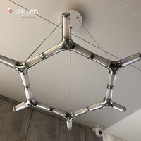 Nouveau design tendance : Lustre LED chromé et blanc avec télécommande, éclairage anti-éblouissement et à intensité variable pour salon et escalier