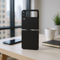 Penutup Belakang Atas dan Bawah untuk Z Flip3 Bahan ABS Hitam