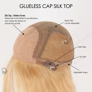 วิกผมสีบลอนด์สตรอเบอรี่แบบเส้นผมตรงขนาด18นิ้วไม่ตรวจจับได้สวยและใส่สบาย - Product Image 6